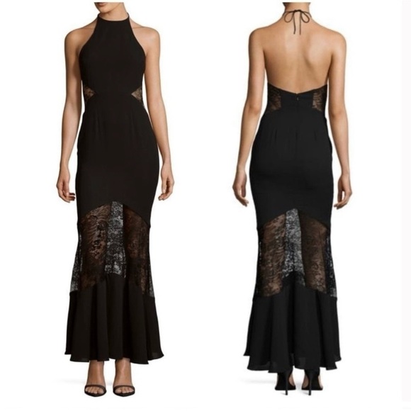 Fame and Partners Black Lace Panel Maxi Dress - Picture 4 of 7